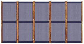 Divisória/biombo com 5 painéis 350x180 cm azul escuro