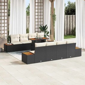 vidaXL Conjunto de Jantar de Jardim 9 Peças com Almofadas