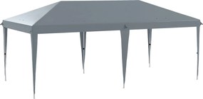 Outsunny Tenda Dobrável 6x3 m Tenda de Jardim para Festas e Eventos Portátil com Bolsa de Transporte Tecido Oxford para Exterior Anti-UV Cinza | AOSOM Portugal