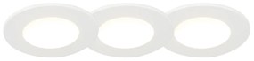 Conjunto de 3 focos embutidos para banheiro redondos LED 5W branco à prova d'água - Blanca Moderno
