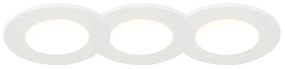 Conjunto de 3 focos embutidos para casa de banho redondos LED 5W branco à prova de água - Blanca Moderno