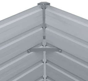 Canteiro elevado de jardim aço galvanizado 240x40x77cm cinzento