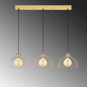 Chandelier Kozan – Dourado Brilhante – 101 x 28 x 126 cm