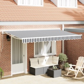 vidaXL Tecido de Substituição para Toldo de 4x2 m em Antracite e Branco