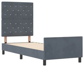 Cama vidaXL Cinza Escuro 80x200 cm Veludo