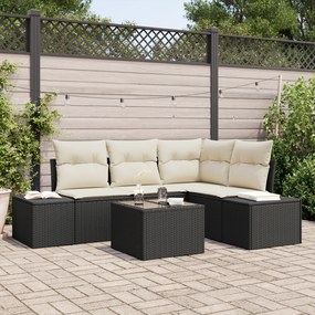 Conjunto de Sofás de Jardim de 4 Peças com Almofadas Vime Marrom