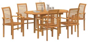 Conjunto de Jantar para Jardim com 7 Peças em Madeira Teak.
