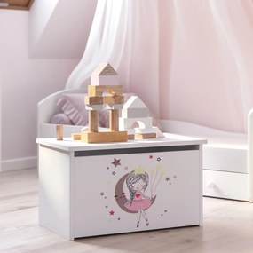 Baú de brinquedos Daria branco - princesa adormecida