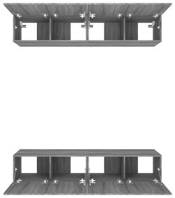 Móveis TV 4 pcs 80x30x30cm derivados de madeira cinzento sonoma