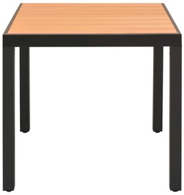 3 pcs conjunto de jantar para jardim preto e castanho