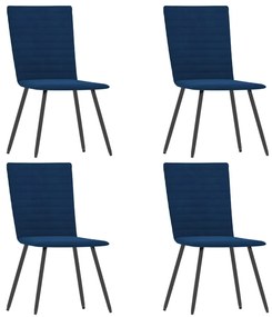 vidaXL Cadeiras de jantar 4 pcs veludo azul
