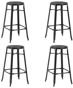 Bancos de bar 4 pcs aço preto