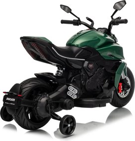 Mota elétrica para Crianças 12V, Ducati Diavel, 2 a 6 anos, Rodas espuma Eva Verde