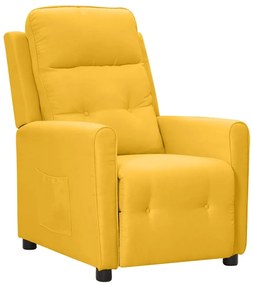 vidaXL Poltrona reclinável tecido amarelo