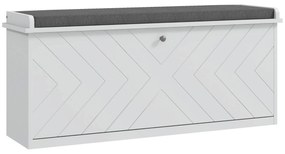HOMCOM Banco de Sapatos com Gaveta Dobrável Almofada de Assento e Prateleira Ajustável 100x26x44,5 cm Branco | Aosom Portugal