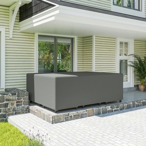 Capa para mobiliário de jardim, capa impermeável, à prova de vento e com proteção UV para conjunto de jardim, 275 x 205 x 90 cm, cinzenta