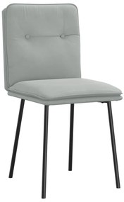 Cadeiras de jantar 6 pcs veludo cinzento-claro