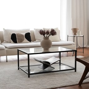 Mesa de Café Astro - Preto Fumado - 90x40x60cm
