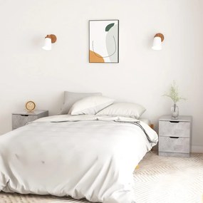 326732 vidaXL Mesas de cabeceira 2 pcs 40x40x50cm contraplacado cinza cimento
