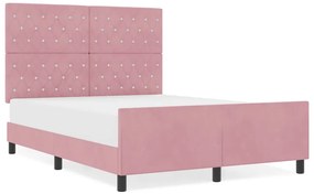 Cama vidaXL Rosa 160x200 cm Veludo