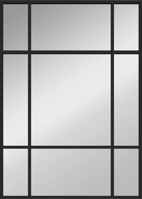 HOMCOM Espelho Retangular de Parede Espelho de Janela 70x50 cm com Moldura Metálica Espelho Decorativo para Sala Quarto Preto | Aosom Portugal