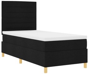 Cama Box com Colchão Preta 90x200 cm Tecido