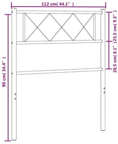 Cabeceira de cama 107 cm metal branco