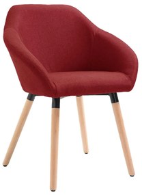 Cadeira de jantar tecido vermelho tinto