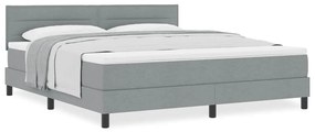 Cama Box com Colchão Cinza Claro 180x200 cm Tecido