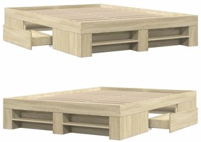 Estrutura cama s/ colchão derivados de madeira carvalho sonoma