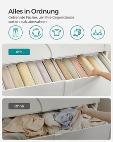 Conjunto de 2 Organizadores para armário com 6 compartimentos dobrável 42 x 30 x 17 cm brancos