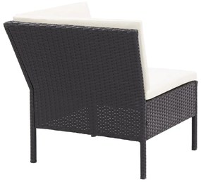 8 pcs conjunto lounge de jardim c/ almofadões vime PE preto