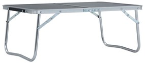 vidaXL Mesa de campismo dobrável 60x40 cm alumínio cinzento