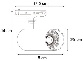 Foco moderno branco para sistema de calhas monofásico incluindo LED - Iconic Mark Moderno
