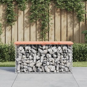 vidaXL Banco jardim design gabião 83x31,5x42 cm madeira douglas maciça