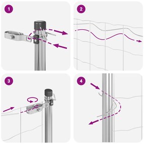Cerca Euro com 7 Postes 1,2x10 m Aço Galvanizado