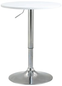 HOMCOM Mesa de bar ajustável em altura com base redonda e antideslizante para cozinha sala de jantar Ø60x69-93 cm Branco | Aosom Portugal