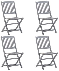 5 pcs conjunto de jantar jardim madeira acácia maciça cinzento