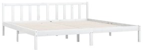 Estrutura de cama super king 180x200 cm pinho maciço branco