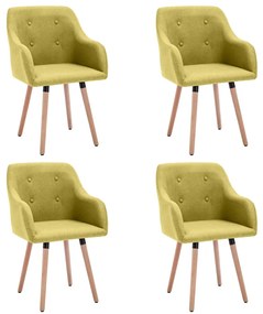 vidaXL Cadeiras de jantar 4 pcs tecido verde