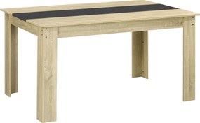 Mesa de jantar para 6 pessoas em madeira com acabamento natural e preto (CADEIRAS NÃO INCLUIDAS), 140 C x 90 L x 75 A cm natural, preto
