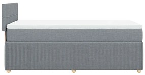 Cama com molas/colchão 80x200 cm tecido cinza-claro