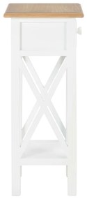 Mesa lateral 27x27x65,5 cm madeira branco