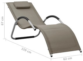 Espreguiçadeiras 2 pcs textilene cinza-acastanhado e cinzento