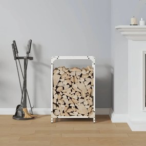 Suporte para lenha 44x28x65 cm aço laminado a frio branco
