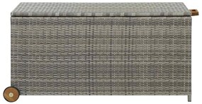 Caixa de arrumação p/ jardim 120x65x61 cm vime PE cinza-claro