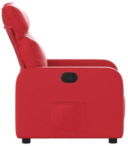 Poltrona reclinável couro artificial vermelho