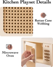 Cozinha Infantil de Madeira 74 x 56 x 30 cm Mocha Montessori