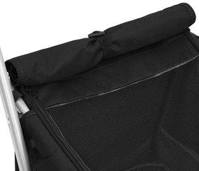 Carrinho dobrável para cães 100x49x96 cm tecido linho preto