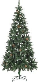 Árvore de Natal artificial com pinhas pré-iluminada 210 cm